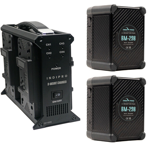 IndiPRO Tools Cinema Kit with 2 Batteries and Quad Charger (298Wh B-Mount)