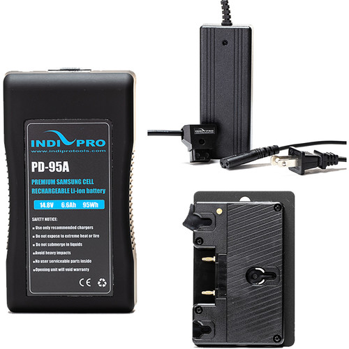 IndiPRO Tools Compact 95Wh Gold Mount Battery Kit for Blackmagic URSA/URSA Mini