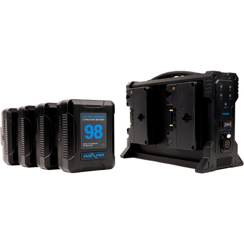 IndiPRO Tools Micro-Series 98 4-Battery Kit with Quad Pro Charger (Gold&nbspMount)