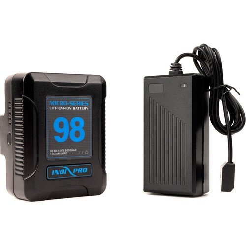 IndiPRO Tools Micro-Series 98Wh Li-Ion Gold&nbspMount Battery and D-Tap Pro Charger (2.5A) Kit