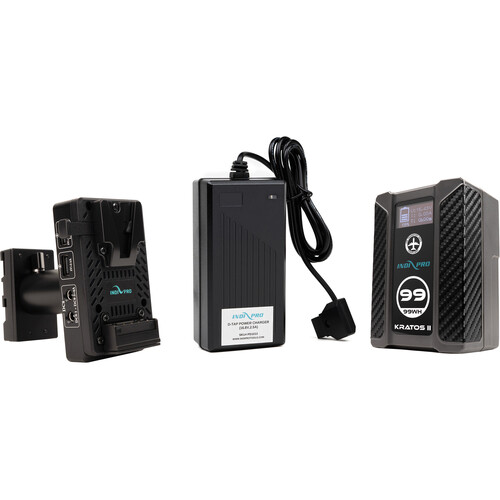 IndiPRO Tools V-Mount to BP-U Adapter with Kratos 99Wh V-Mount Battery & D-Tap Charger Kit