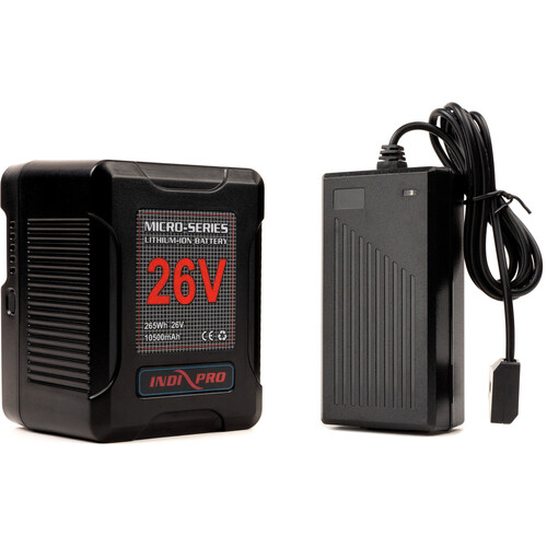 IndiPRO Tools Micro-Series 26V 260Wh Lithium-Ion Battery & D-Tap Pro Charger Kit (V-Mount)
