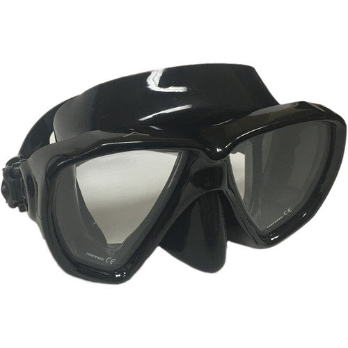 Innovative Scuba Concepts Double Lens Voyager Mask for Freediving Snorkeling or Scuba (M/L Black/Clear)