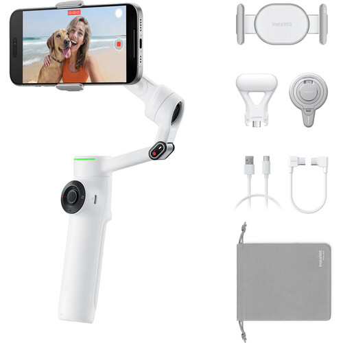 Insta360 Flow 2 Pro Smartphone Gimbal Stabilizer Creator Kit (White)