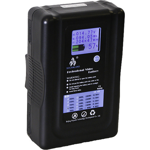 Intellytech Socanland 14.8V 160Wh Li-Ion Battery with LED (V-Mount)