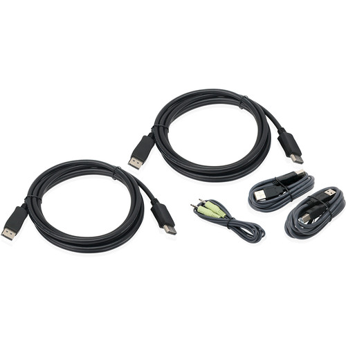 IOGEAR Dual View DisplayPort USB KVM Cable Kit with Audio (10')