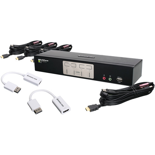 IOGEAR 4-Port HDMI KVMP Switch with Disp