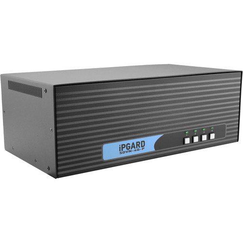 IPGard Secure 4-Port Quad-Head DVI-I KVM Switch with CAC Port & 4K Support