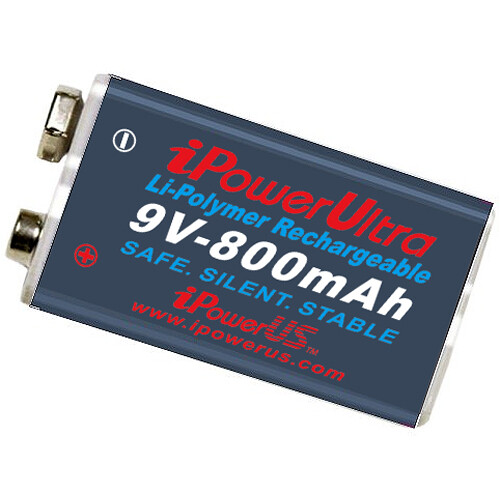 iPower 9V Pro Grade Rechargeable Lithium-Ion Battery (800mAh 4-Pack)