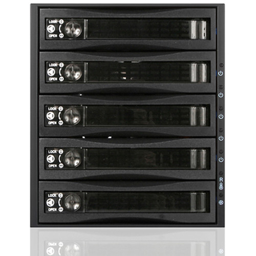 iStarUSA BPU-350HD 5-Bay Hot-Swap Rack (Black Locking Bay Doors)