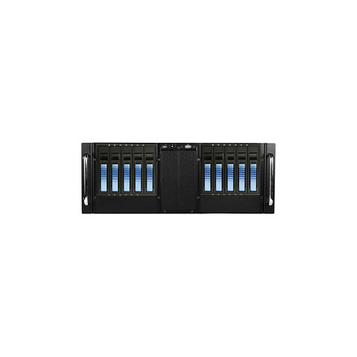 iStarUSA 4U 10-Bay Stylish Storage Server Rackmountable Chassis Kit with Hot-Swap Cage (Blue HDD Handles)