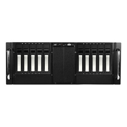 iStarUSA 4U 10-Bay Stylish Storage Server Rackmountable Chassis Kit with Hot-Swap Cage (Silver HDD Handles)