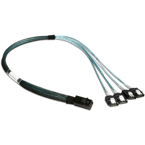iStarUSA HD miniSAS SFF-8643 to 4x SATA with Latch Reverse Breakout Cable (19.7