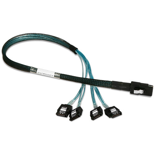 iStarUSA miniSAS SFF-8087 to 4x SATA with Latch Reverse Breakout Cable (19.7