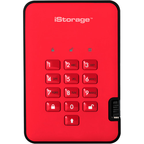 Istorage 2TB diskAshur2 USB 3.1 Encrypted Portable HDD (Fiery Red)