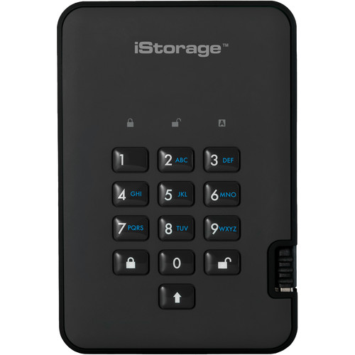 Istorage 500GB diskAshur2 USB 3.1 Encrypted Portable HDD (Phantom Black)