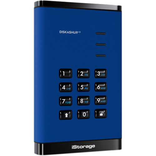 Istorage 1TB diskAshur3 USB 3.2 Gen 1 Encrypted Portable Hard Drive (Blue)