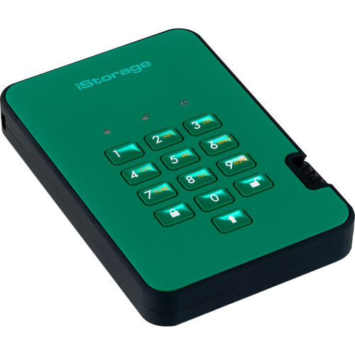 Istorage 16TB diskAshur3 USB 3.2 Gen 1 Encrypted Portable SSD (Green)