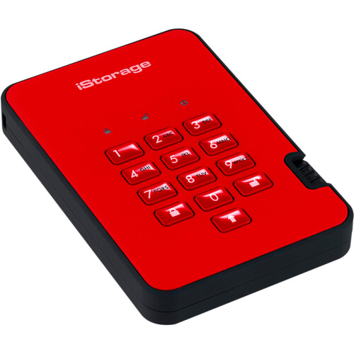 Istorage 8TB diskAshur3 USB 3.2 Gen 1 Encrypted Portable SSD (Red)