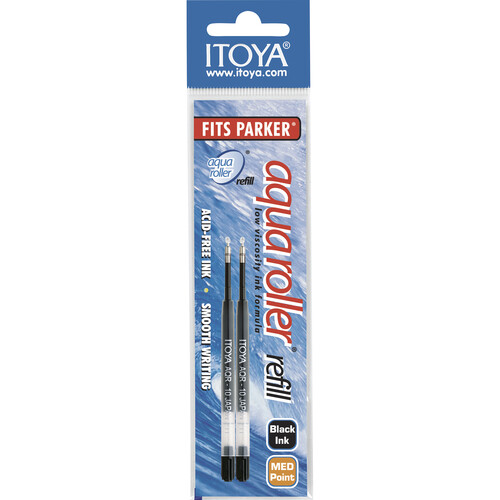 Itoya 1.0mm AquaRoller Refill (2-Pack Black)