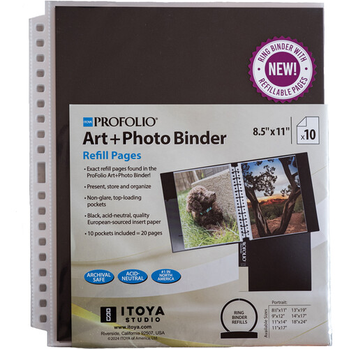 Itoya Profolio Art and Photo Refill Pages (8.5 x 11