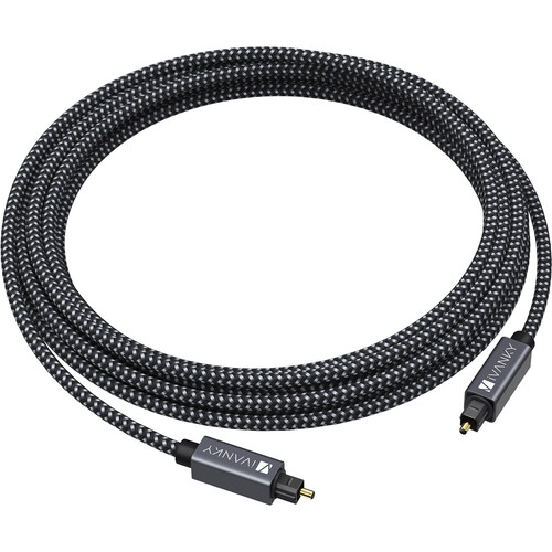 iVANKY Braided Optical TOSLINK Audio Cable (10' Gray/Black)
