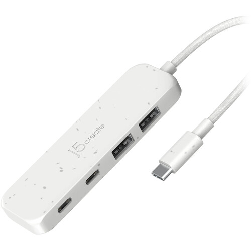j5create Eco-Friendly USB-C to 4-Port USB-C & USB-A 3.2 Gen 2 Hub (White)