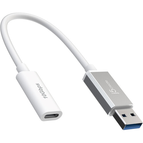 j5create 10Gbps USB-A Male to USB-C Female Cable (3.94')