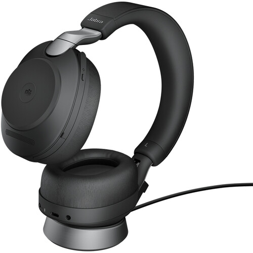 Jabra Evolve2 85 Noise-Canceling Wireless Over-Ear Headset with Stand (Microsoft Teams USB Type-C Black)