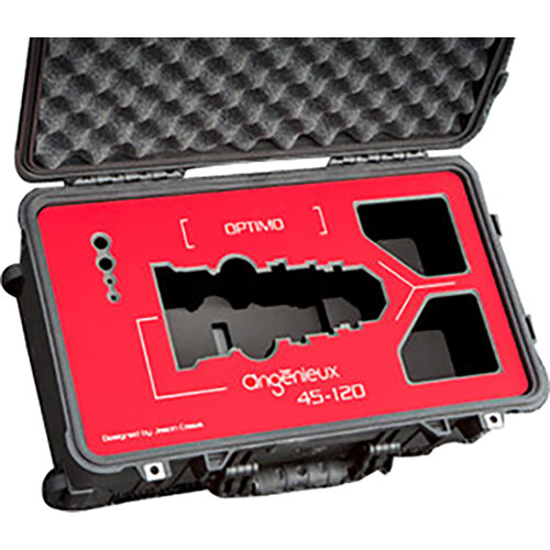 Jason Cases Lens Case with Wheels for Angenieux Optimo 45-120mm (Red Overlay)