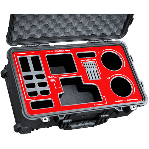 Jason Cases Blackmagic Pocket Cinema 6K Camera Case with Red Overlay