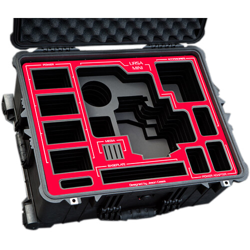 Jason Cases Hard Case with Custom Foam for Blackmagic Design URSA Mini Camera (Red Overlay)