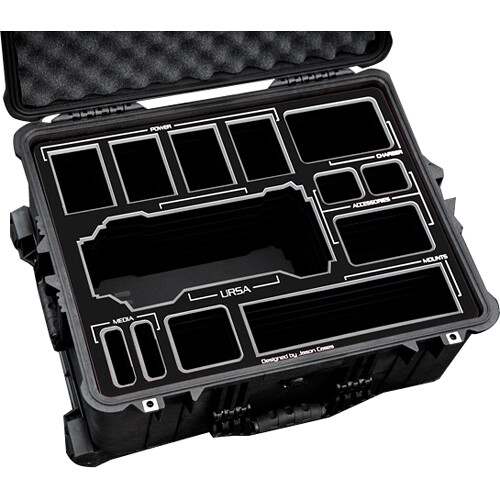 Jason Cases Hard Case with Custom Foam for Blackmagic Design URSA Camera (Black Overlay)
