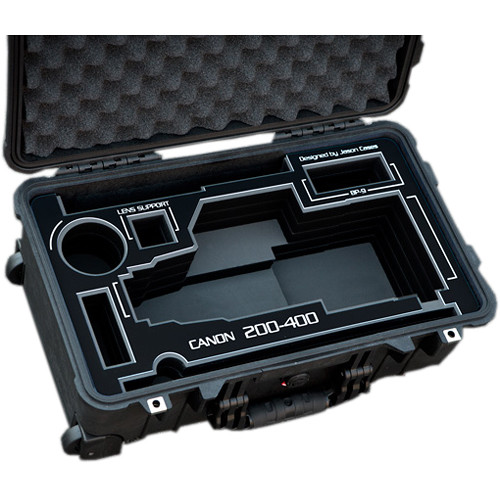 Jason Cases Hard Case with Custom Foam for Canon 200-400mm Lens (Black Overlay)