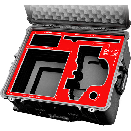 Jason Cases Canon 25-250mm Lens + Matte Box Case with Red Overlay