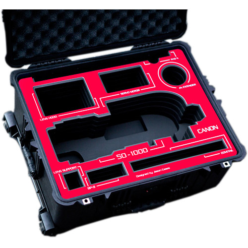 Jason Cases Protective Case for Canon 50-1000mm Lens (Red Overlay)