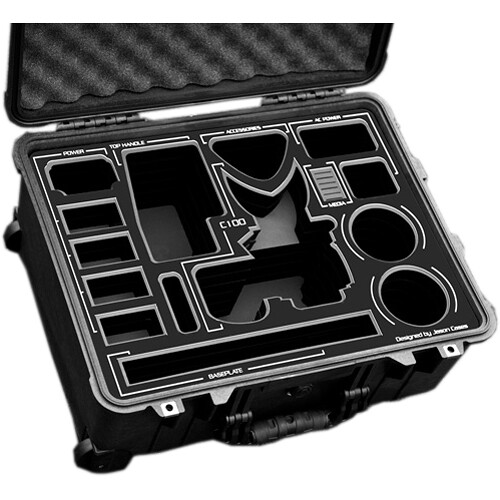 Jason Cases Wheeled Case with Custom Foam for Canon EOS C100 Mark II (Black Overlay)