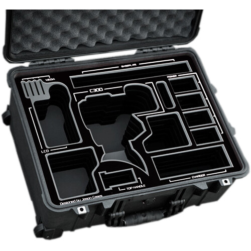 Jason Cases Hard Travel Case for Canon C300 Mark II Camera (Black Overlay)