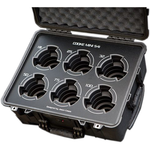 Jason Cases Protective Case for 6 Cooke miniS4 Prime Lenses (Black Overlay)