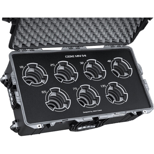 Jason Cases Wheeled Hard Case for Set of 7 Cooke Mini S4i Primes (Black Overlay)