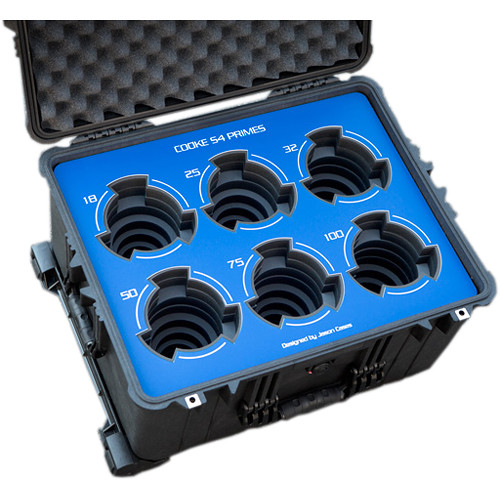 Jason Cases Protective Case for Set of 6 Cooke S4 Prime Lenses (Blue Overlay)