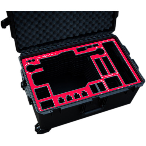 Jason Cases Protective Pelican Case for Freefly MoVI M15 Gimbal Stabilizer with Toad-in-the-Hole (Red Overlay)