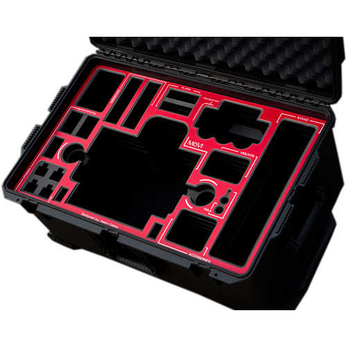 Jason Cases Pelican Case with Laser-Cut Foam for MoVI M5 & Accessories (Red Overlay)
