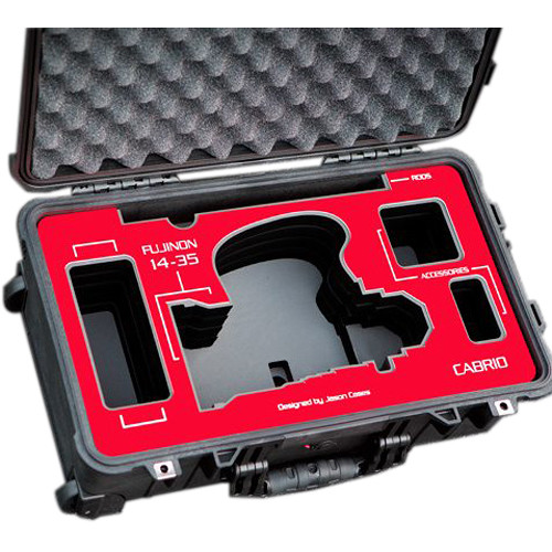 Jason Cases Protective Case for Fujinon 14-35mm T2.9 Cabrio Lens (Red Overlay)