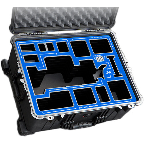 Jason Cases Case for JVC GY-HC500U 4K Pro Camcorder (Blue Overlay)