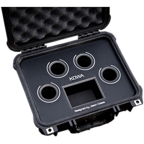 Jason Cases Hard Case with Custom Foam for Four Kowa Lenses (Black Overlay)