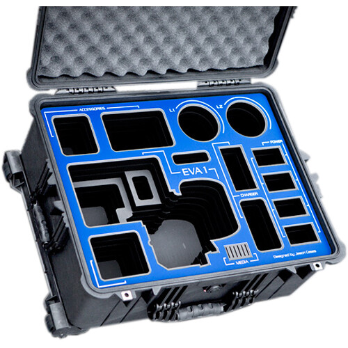 Jason Cases Hard Travel Case for Panasonic AU-EVA1 Camera (Blue Overlay)