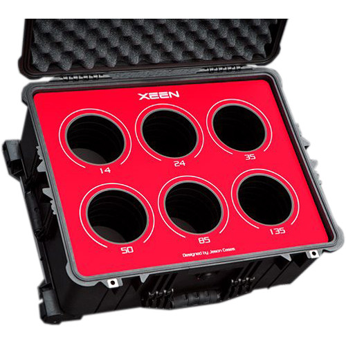 Jason Cases Protective Case for Set of 6 Rokinon Xeen Lenses (Red Overlay)