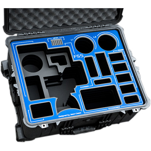 Jason Cases Hard Case with Custom Foam for Sony FS5 Camcorder (Blue Overlay)