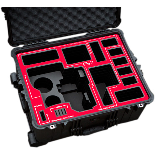 Jason Cases Hard Rolling Case for Sony FS7 Camera (Red Overlay)